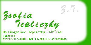 zsofia tepliczky business card